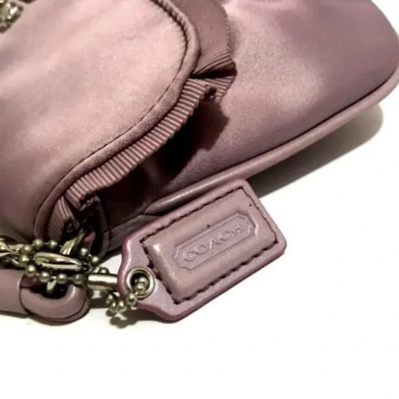 COACH MADISON AMANDA SATIN LAVENDER LARGE PURSE BAG CLUTCH
WRISTLET - Picture 6 of 16